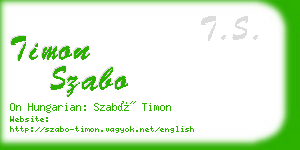 timon szabo business card